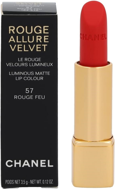 Szminka do ust Chanel Rouge Allure Velvet matowa 57 Rouge Feu 3.5 g (3145891625707) - obraz 4