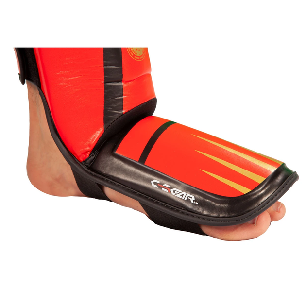 Захист гомілки та стопи для кікбоксингу Century Shin Guard C-GEAR Integrity WAKO (117731-903) Red Youth - зображення 9