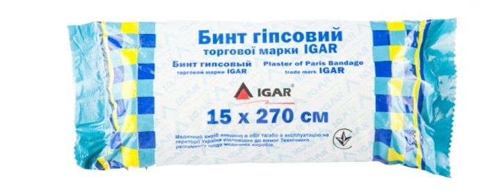 Бинт гипсовый IGAR 15 × 270 см, 1 штука - изображение 1