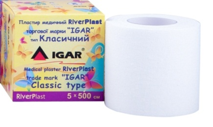 Пластырь медицинский RiverPlast IGAR тип Классический (на хлопковой основе) 5 х 500 см - изображение 1