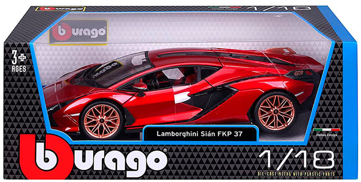 Автомодель Bburago Lamborghini Sian FKP 37 1:18 Червона (4893993002658) - зображення 8