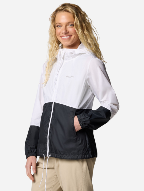 Спортивна вітровка з капюшоном жіноча Columbia Flash Forward II Windbreaker 2116531100 L Білий/Чорний (195982367590) - зображення 3