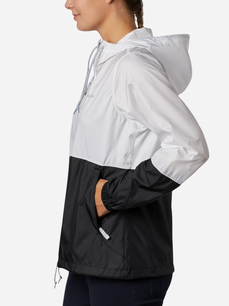 Спортивна вітровка з капюшоном жіноча Columbia Flash Forward II Windbreaker 2116531100 L Білий/Чорний (195982367590) - зображення 5