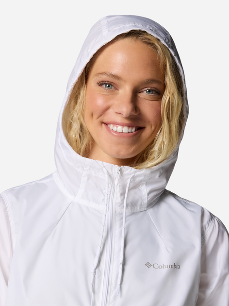 Спортивна вітровка з капюшоном жіноча Columbia Flash Forward II Windbreaker 2116531100 M Білий/Чорний (195982367576) - зображення 7