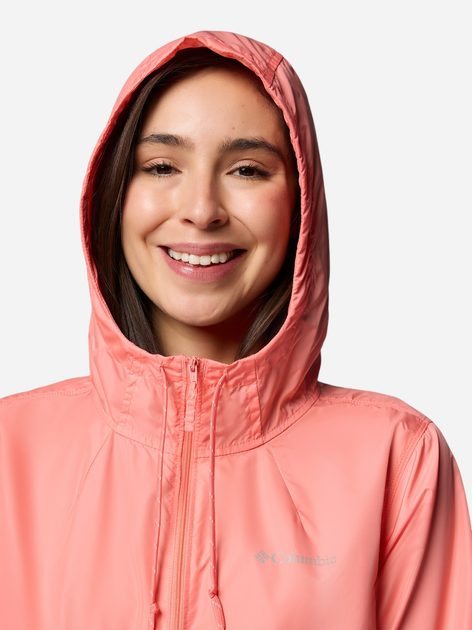 Спортивна вітровка з капюшоном жіноча Columbia Flash Forward II Windbreaker 2116531685 M Червоний/Кораловий (195982367880) - зображення 5
