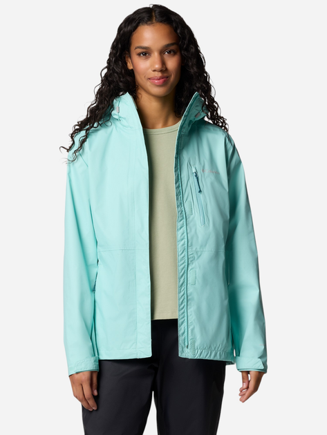 Kurtka wiatrówka damska sportowa z kapturem Columbia Pouring Adventure III Jacket 2117191325 L Miętowa (195982211848) - obraz 3