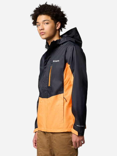 Kurtka wiatrówka męska sportowa Columbia Pouring Adventure III Jacket 2117171012 L Czarny/Pomarańczowy (195982213729) - obraz 5