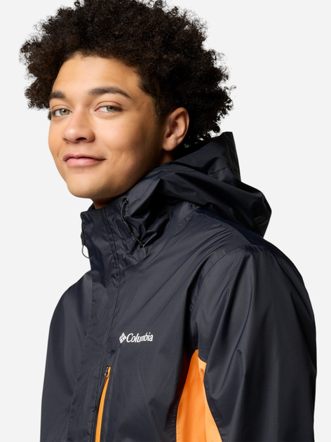 Kurtka wiatrówka męska sportowa Columbia Pouring Adventure III Jacket 2117171012 L Czarny/Pomarańczowy (195982213729) - obraz 6