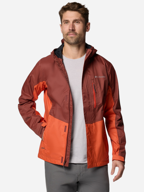 Kurtka wiatrówka męska sportowa Columbia Pouring Adventure III Jacket 2117171681 M Bordowy/Pomarańczowy (195982218250) - obraz 3