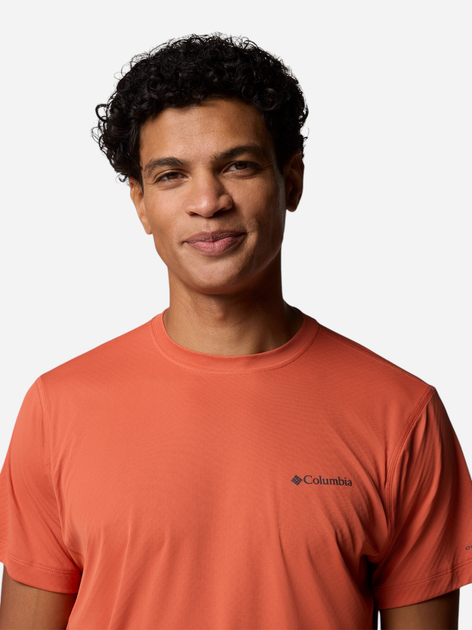 Футболка спортивна довга чоловіча Columbia Zero Rules Light SS Crew 2118501851 L Помаранчева (195982266343) - зображення 4