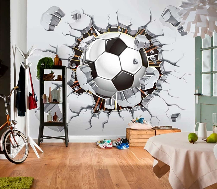 3D Фото Обои PHOTODECOR "Футбольный мяч в стене" 1 кв.м. - изображение 5