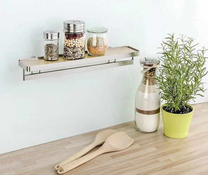 Półka na przyprawy Wenko Bamboo Premium z relingiem (4008838217801) - obraz 4