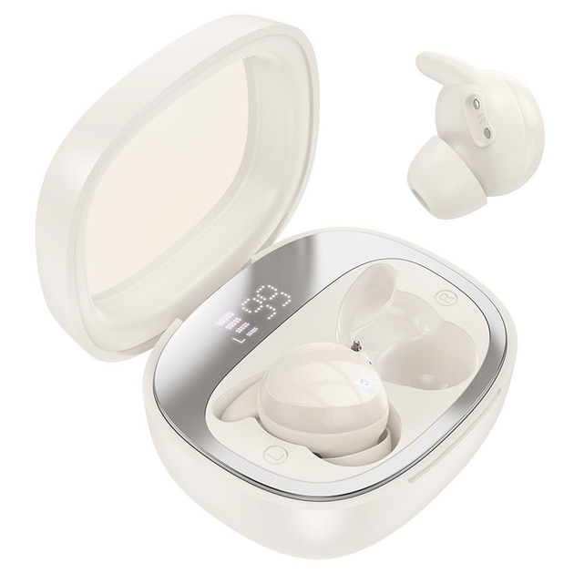 Бездротові навушники HOCO EW65 Shadow true wireless sleep BT headset Milky white (6942007623582) - изображение 2