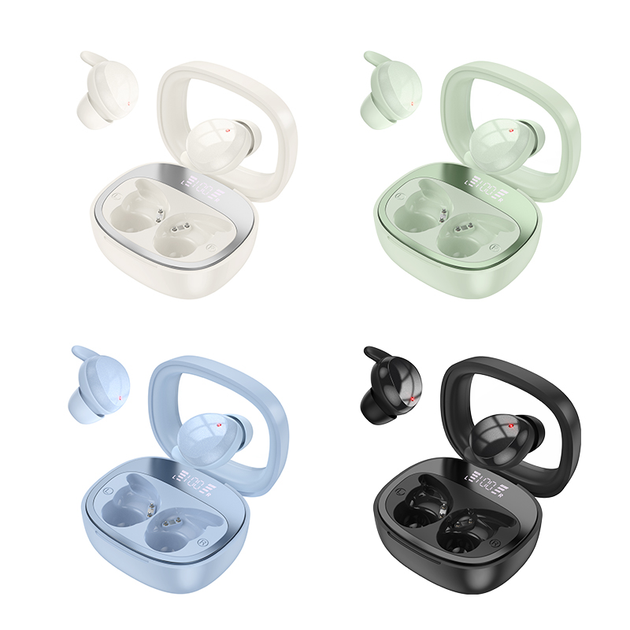 Бездротові навушники HOCO EW65 Shadow true wireless sleep BT headset Milky white (6942007623582) - изображение 3