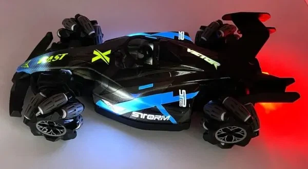 Радиоуправляемая машина для дрифта F1 двойное управление от руки и дестанционный пульт полноприводный Синий - изображение 5
