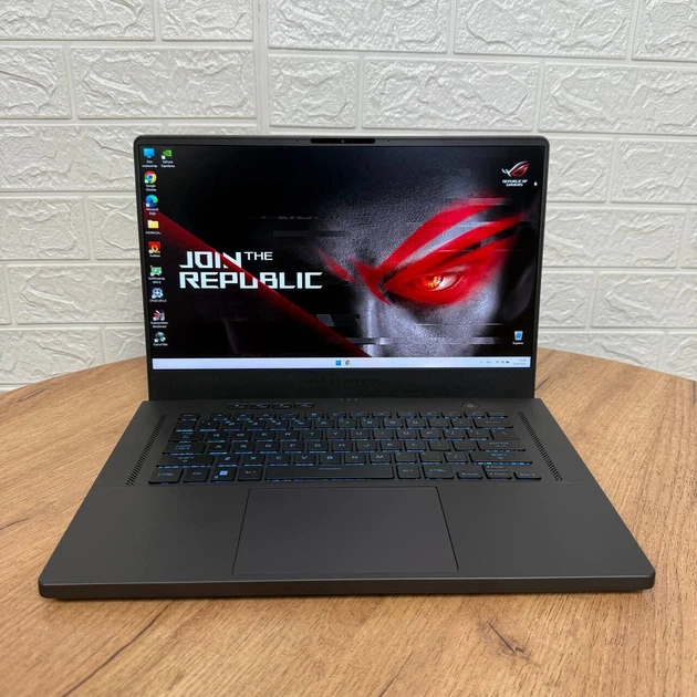 Ігровий ноутбук Б-клас Asus ROG Zephyrus GA503RM / 15.6" (2560x1440) IPS / AMD Ryzen 9 6900HS (8 (16) ядер по 3.3 - 4.9 GHz) / 16 GB DDR5 / 512 GB SSD NVMe / nVidia GeForce RTX 3060, 6 GB GDDR6, 192-bit / WebCam б/в - зображення 2
