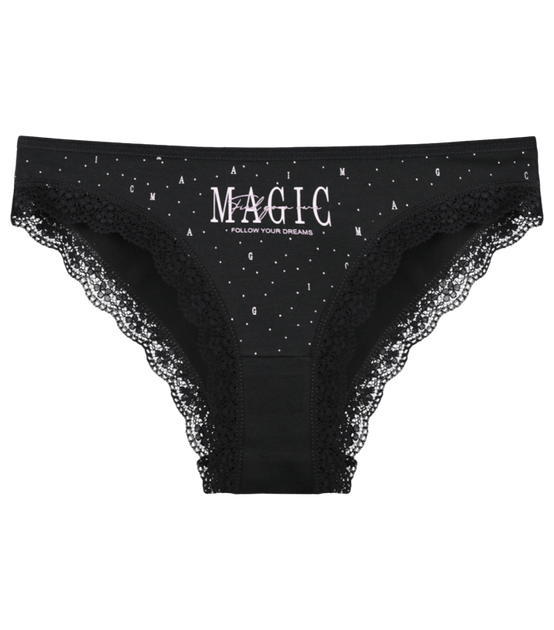 Ажурные трусы слипы с принтом MAGIC - Donella - 1971PB29 - L - Черный - Фото 1 Ажурные трусы слипы с принтом MAGIC - Donella - 1971PB29 - L - Черный - изображение 1