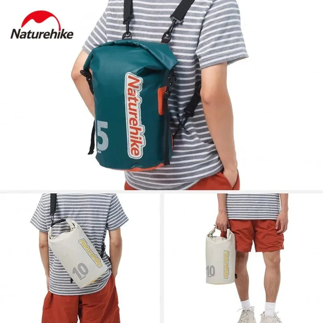 Гермомішок Naturehike 10 л CNK2300BS017 темно-зелений - изображение 4