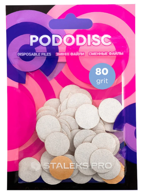 Змінні файли Staleks Pro Pododisc M Expert 80 grit для педикюрного диска 50 шт (4820241065578) - зображення 1