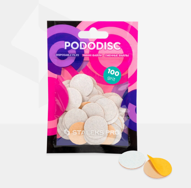 Wymienne pilniki Staleks Pro Pododisc M Expert 100 grit do dysku do pedicure 50 szt (4820241065585) - obraz 4
