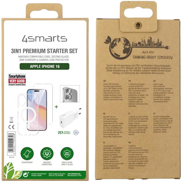 Набір 4smarts 3в1 Premium Starter Set для Apple iPhone 16 MagSafe (4S541176) - зображення 3