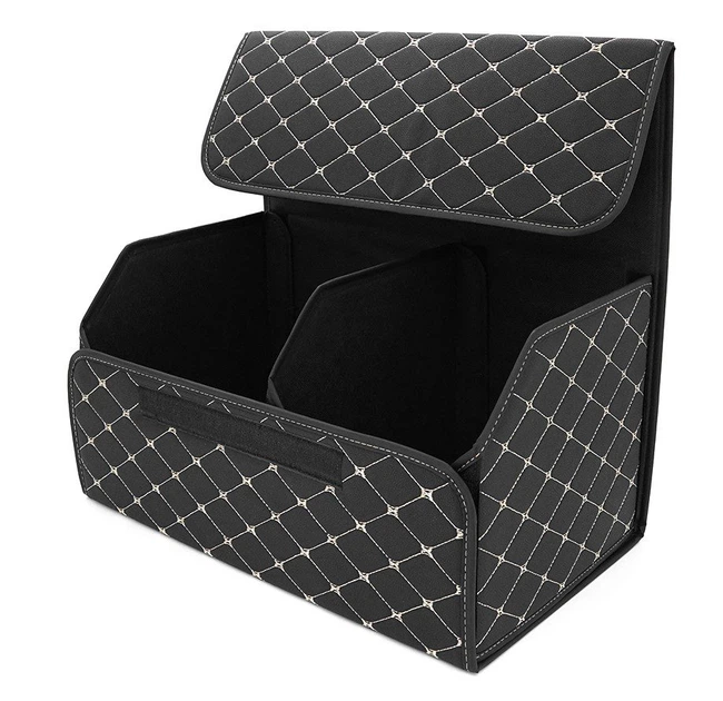 Складной кожаный автомобильный органайзер саквояж Voltronic CXJ-BIG-BG 540x320x300 Black-Gold - Фото 3 Складной кожаный автомобильный органайзер саквояж Voltronic CXJ-BIG-BG 540x320x300 Black-Gold - изображение 3