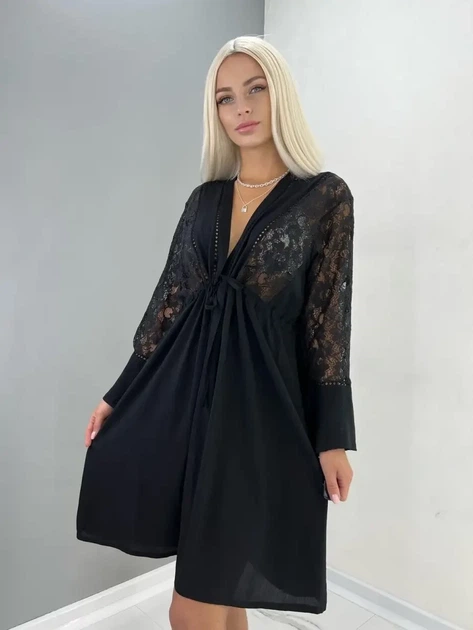 Туніка-халат для пляжу Z.Five 2108098 чорний (стегна 103-106 см) 42 (L) - Фото 2 Туніка-халат для пляжу Z.Five 2108098 чорний (стегна 103-106 см) 42 (L) - зображення 2