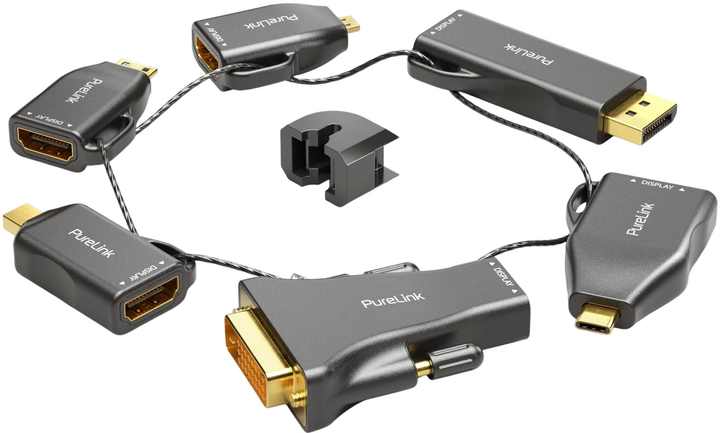 Adapter-pierścień PureLink IQ Series HDMI - Mini-DisplayPort/DisplayPort/USB-C/Mini-HDMI/Micro-HDMI/DVI Black (IQ-AR210) - obraz 2