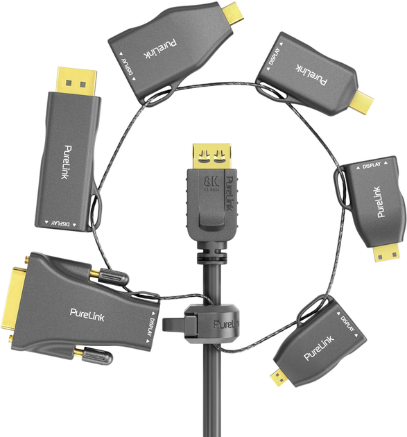 Adapter-pierścień PureLink IQ Series HDMI - Mini-DisplayPort/DisplayPort/USB-C/Mini-HDMI/Micro-HDMI/DVI Black (IQ-AR210) - obraz 3