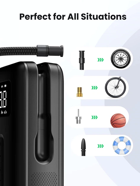Kompresor powietrza Ugreen CD259 Portable Tire Inflator (6941876219513) - Zdjęcie 7 Kompresor powietrza Ugreen CD259 Portable Tire Inflator (6941876219513) - obraz 7