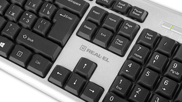 Клавиатура проводная Real-El 507 Standard USB Silver (EL123100046) - изображение 9
