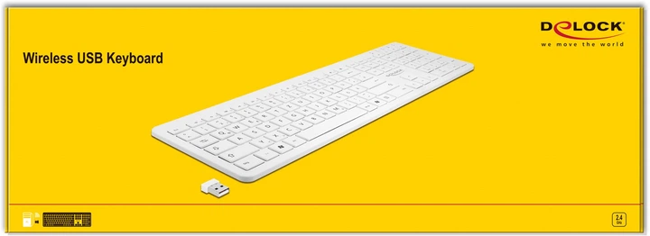 Klawiatura bezprzewodowa Delock 12014 2.4 GHz Wireless White (4043619120147) - obraz 5