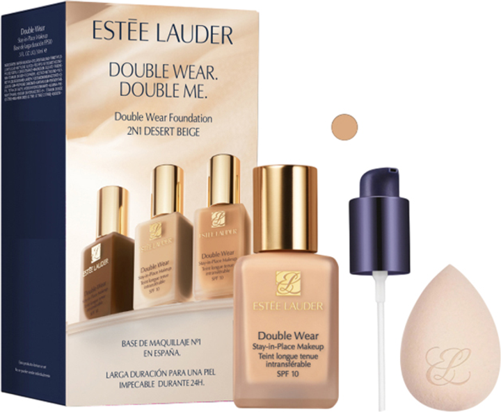 Zestaw Estee Lauder Podkład do twarzy Double Wear SPF10 4N1 Shell Beige 30 ml + Dozownik typu Pump + Gąbka do aplikacji (887167801134) - obraz 1