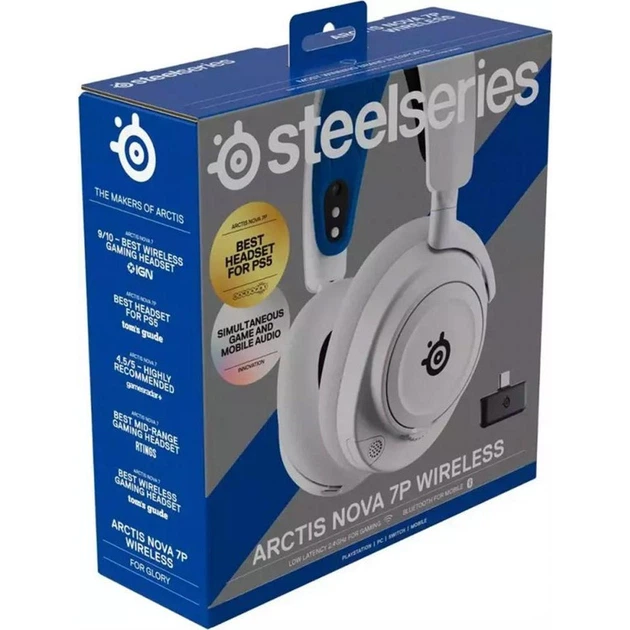 Наушники с микрофоном SteelSeries Arctis Nova 7P White (61561) - Фото 3 Наушники с микрофоном SteelSeries Arctis Nova 7P White (61561) - изображение 3