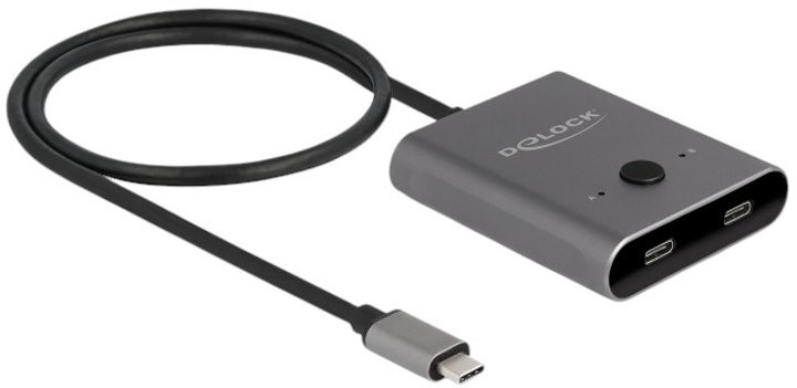 Адаптер Delock USB Type-C Switch 2 to 1 bidirectional 8K Dark Grey (4043619115006) - зображення 1