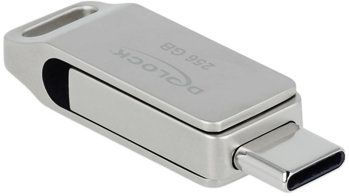 Флеш пам'ять USB Delock USB 5 Gbps USB-C + Type-A Memory Stick 256 GB Metal Housing Grey (4043619540082) - зображення 1