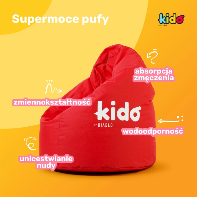 Pufa dla dziecka Diablo Chairs Kido czerwona (5904405571286) - obraz 5