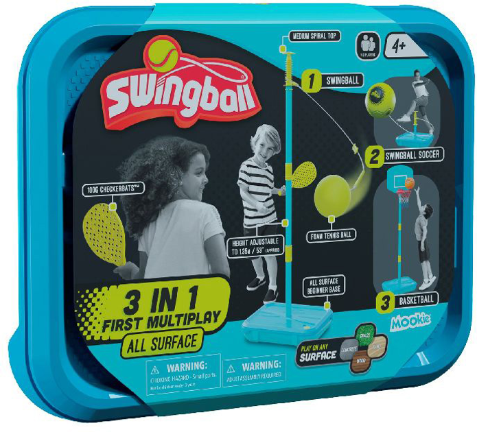 Zestaw gier Mookie Swingball First Multiplay 3 w 1 tenis + koszykówka + piłka nożna (5021854873027) - obraz 1