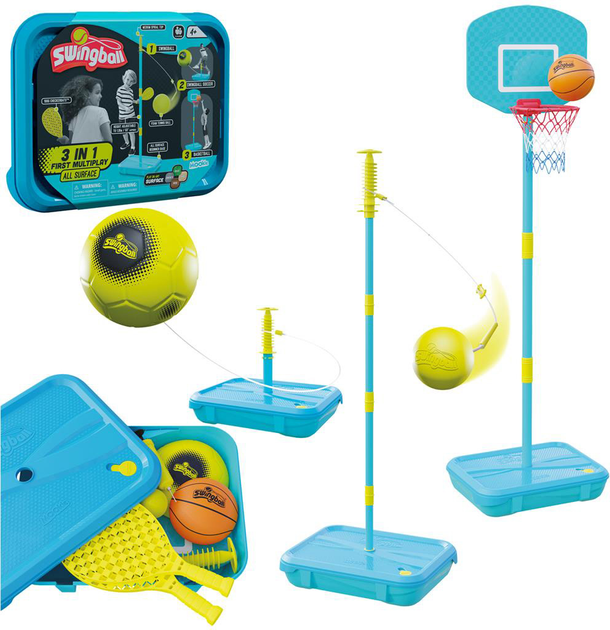 Zestaw gier Mookie Swingball First Multiplay 3 w 1 tenis + koszykówka + piłka nożna (5021854873027) - obraz 2