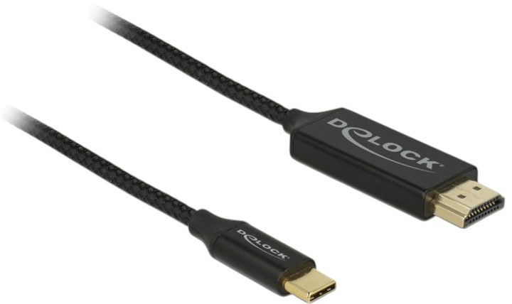 Kabel Delock USB Type-C to HDMI 4K 60 Hz 2m Black (4043619849055) - obraz 2