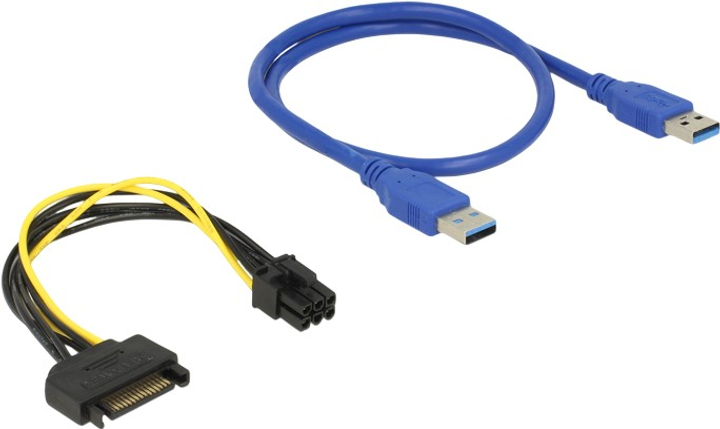 Адаптер-райзер Delock Riser Card PCI Express x1 > x16 with 60 cm USB cable (4043619414260) - зображення 2