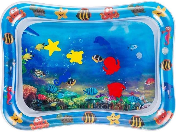 Развивающий водный коврик AirPro надувной с водой и рыбками для малышей ...