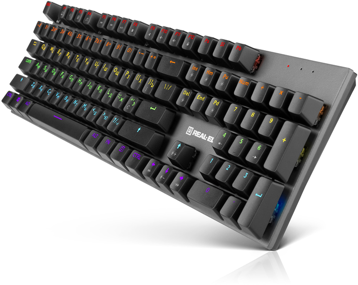 Клавиатура проводная Real-El M 13 Huano Blue USB Grey (EL123100045) - изображение 4