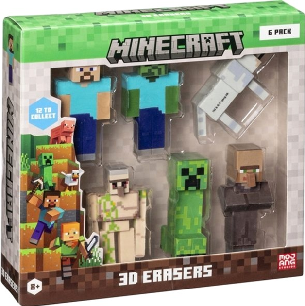 Набір фігурок Mojang Minecraft 3D Erasers DeluxeBox A 3.5 cm (7290120510937) - зображення 1