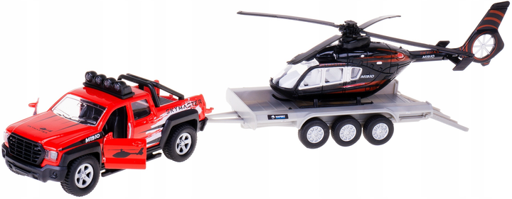 Pojazd terenowy Kids Globe z przyczepą i helikopterem 35 cm (8713219453759) - obraz 3