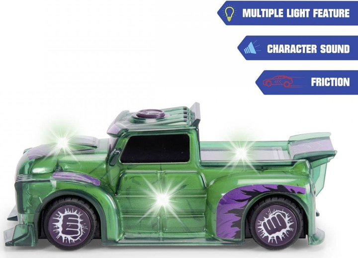 Samochód Jada Marvel Light Hero Hulk z efektami świetlnymi i dźwiękowymi 15 cm 1:32 (4006333090288) - obraz 4