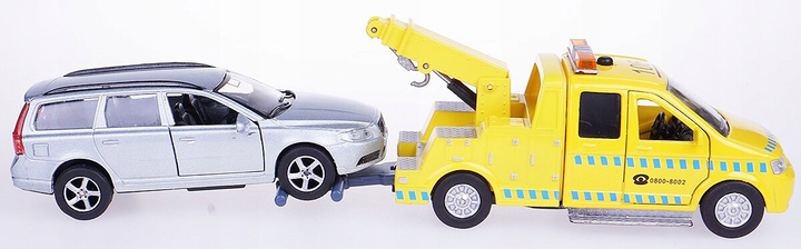 Zestaw samochodów Kids Globe Holownik 14 cm + Volvo V70 Metal 13 cm (8713219250747) - obraz 3