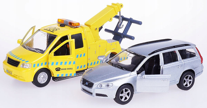 Zestaw samochodów Kids Globe Holownik 14 cm + Volvo V70 Metal 13 cm (8713219250747) - obraz 4