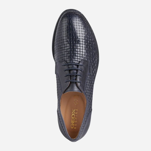 Buty derby męskie skórzane Geox U25EGF09D43-C4002 43.5 29 cm Granatowe (8050036560421) - obraz 4