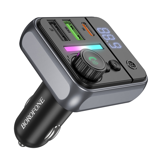 АЗП з FM-модулятором BOROFONE BC50 Ascenso PD20W+QC3.0 car BT FM transmitter Black (6941991115257) - изображение 3